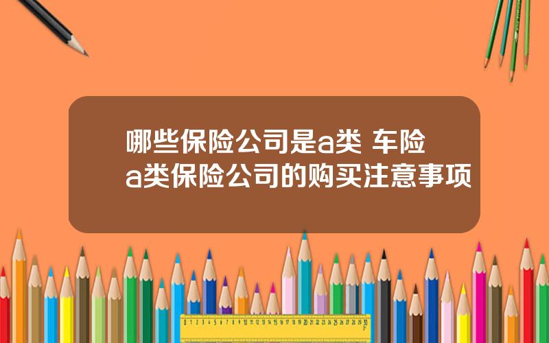 哪些保险公司是a类 车险a类保险公司的购买注意事项
